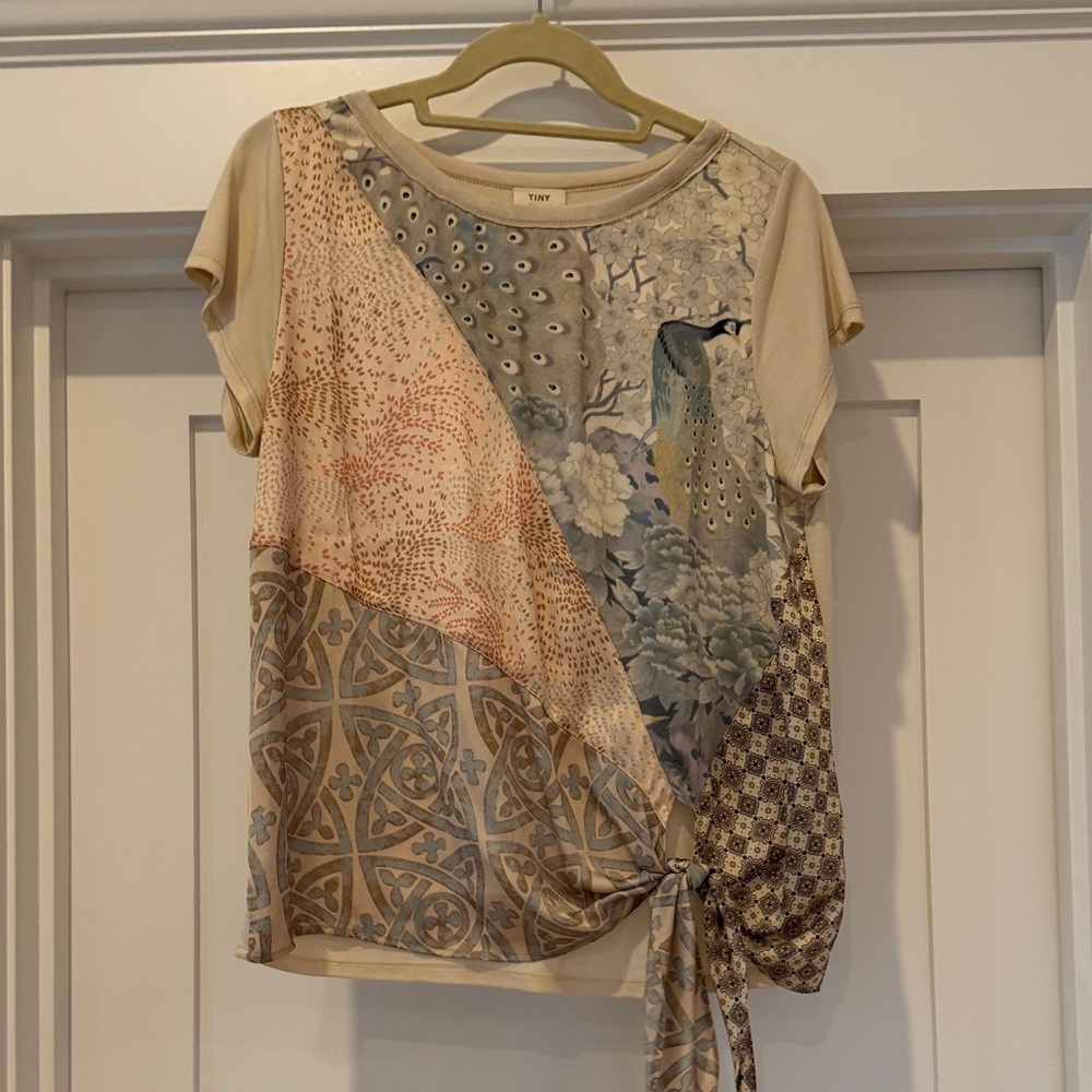 Elegant Patchwork Short Sleeve Top